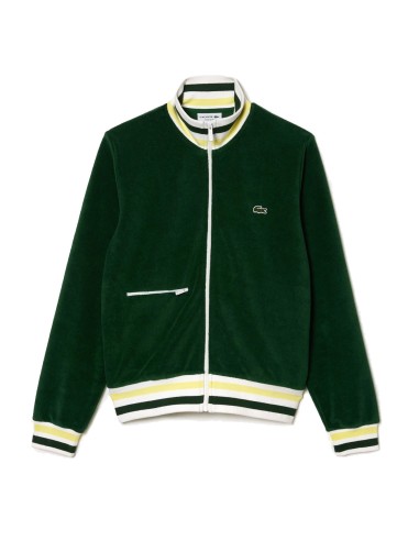 Lacoste Towelling Zip Through Jacket Green Venez acheter