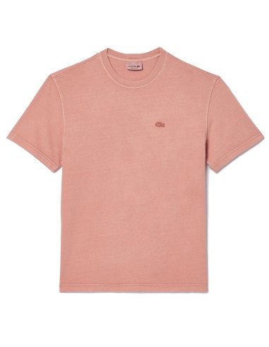 Lacoste Natural Dyed Jersey T-Shirt Eco Rose de pas cher