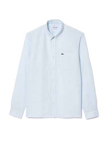 Lacoste Linen Shirt Light Blue Profitez des Offres !