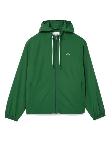 Lacoste Short Water-Resistant Sportsuit Jacket w/ Removable Hood Pine Green des créatures d'habitude