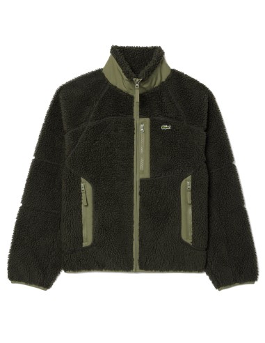 Lacoste Colourblock Fleece Zip-Up Jacket Khaki Green Amélioration de cerveau avec